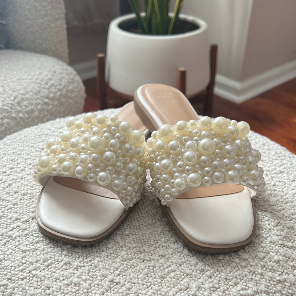 a new day Cream Pearl Embellished Sandals